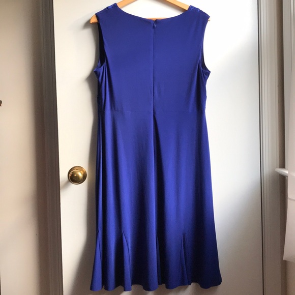 R&M Richards Royal Blue Sequined Swing Dress sz 14 - Picture 7 of 9